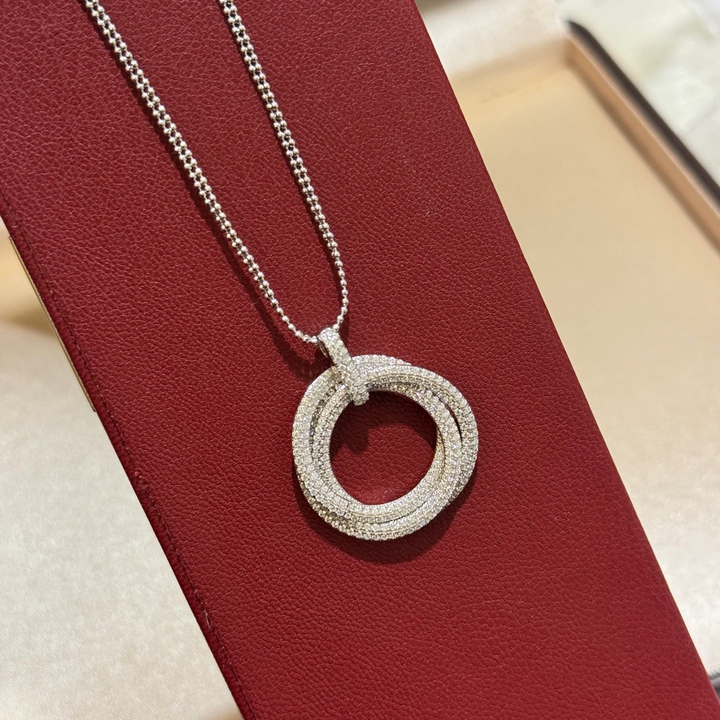 [Blue Tears Jewelry]TRINITY LARGE FULL DIAMOND  NECKLACE