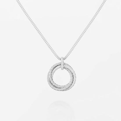 [Blue Tears Jewelry]TRINITY LARGE FULL DIAMOND  NECKLACE