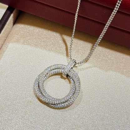 [Blue Tears Jewelry]TRINITY LARGE FULL DIAMOND  NECKLACE