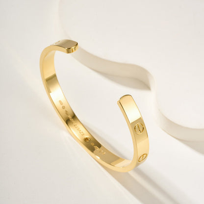 [Blue Tears Jewelry]LOVE BRACELET 6.1MM 1 DIAMOND OPEN CUFF