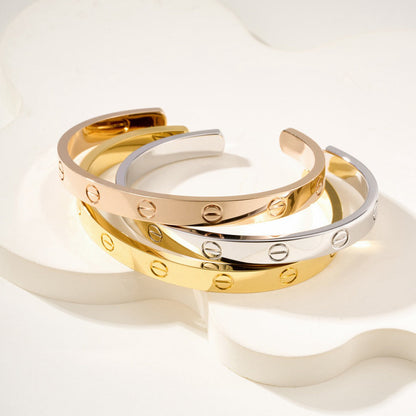 [Blue Tears Jewelry]LOVE BRACELET 6.1MM OPEN CUFF