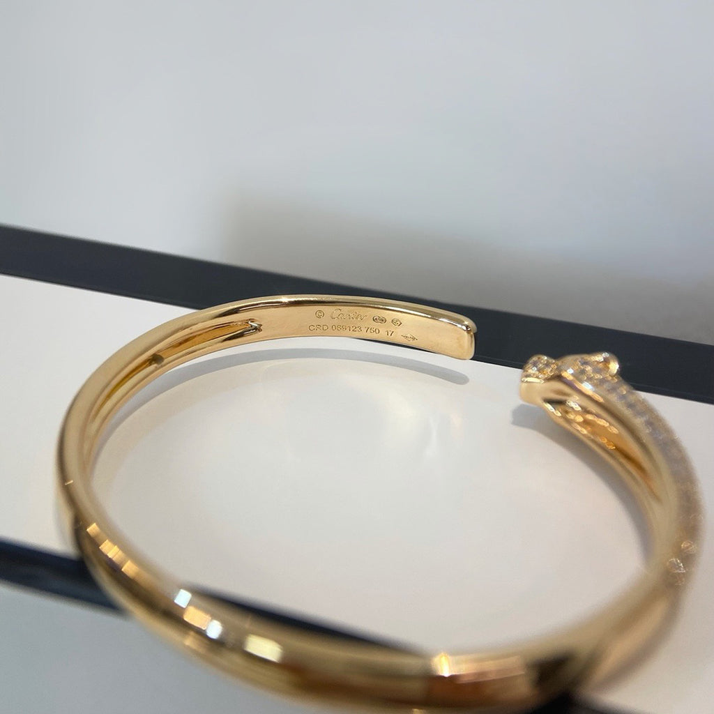 [Blue Tears Jewelry]PANTHERE HALF DIAMOND OPEN BRACELET