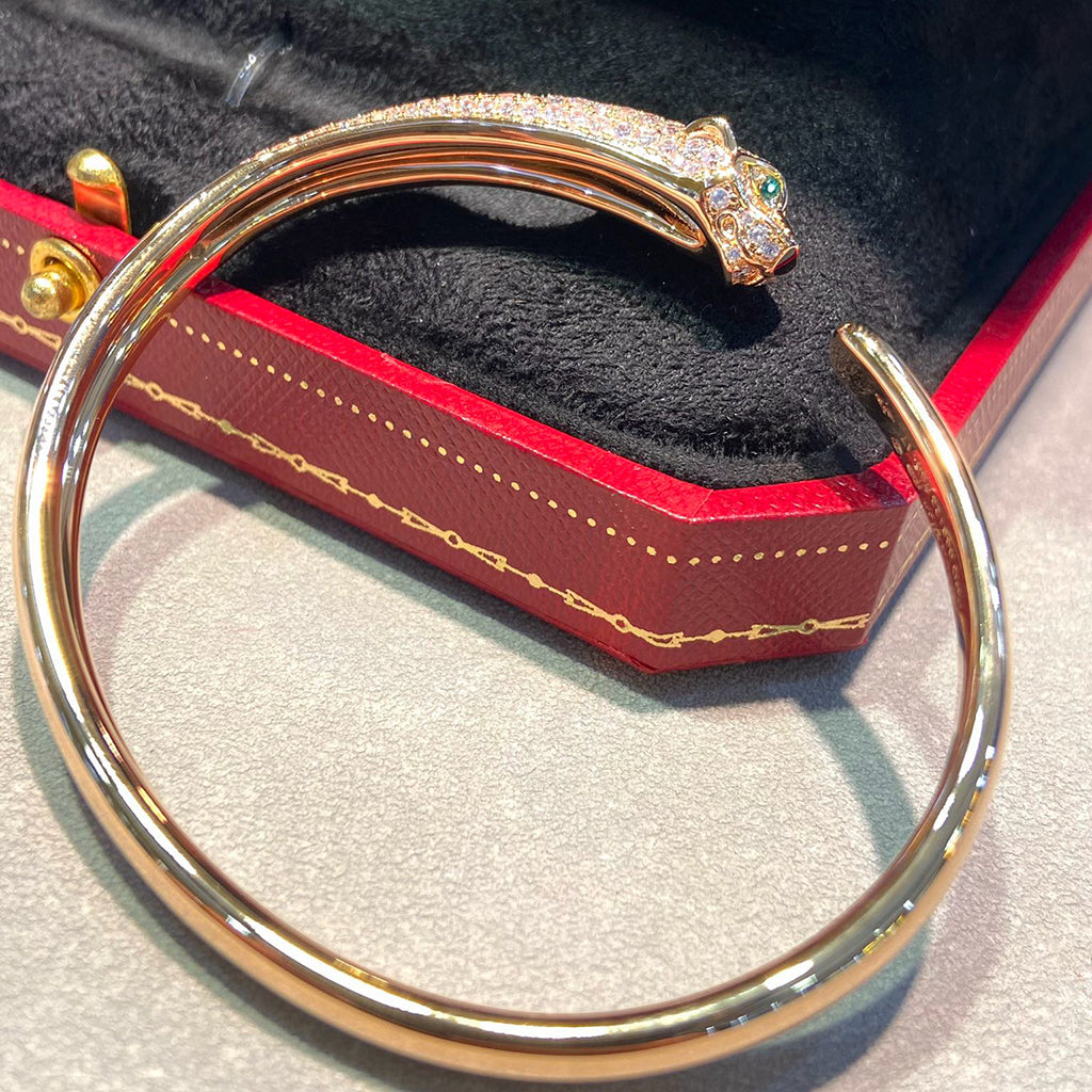 [Blue Tears Jewelry]PANTHERE HALF DIAMOND OPEN BRACELET