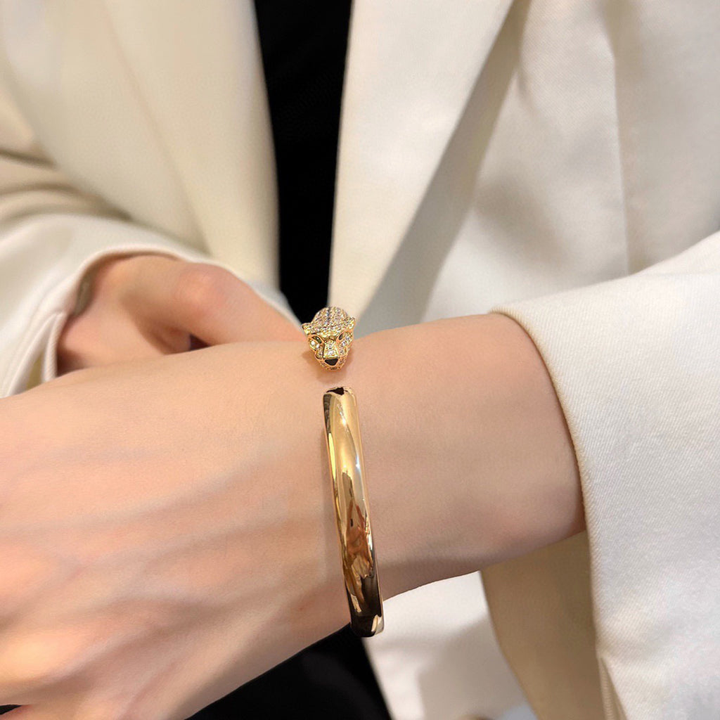 [Blue Tears Jewelry]PANTHERE HALF DIAMOND OPEN BRACELET