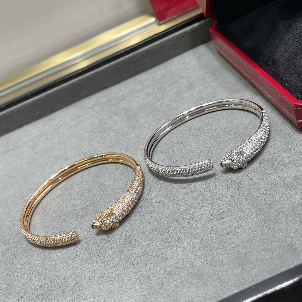 [Blue Tears Jewelry]PANTHERE FULL DIAMOND OPEN BRACELET