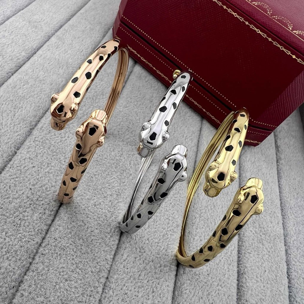 [Blue Tears Jewelry]PANTHERE DOUBLE HEADED OPEN BRACELET