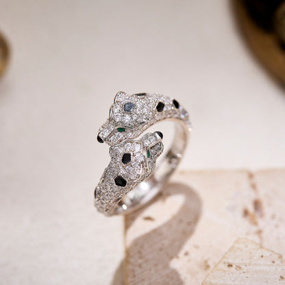 [Blue Tears Jewelry]PANTHERE DOUBLE HEADED FULL DIAMOND  RING