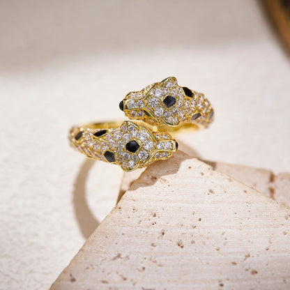 [Blue Tears Jewelry]PANTHERE DOUBLE HEADED FULL DIAMOND  RING