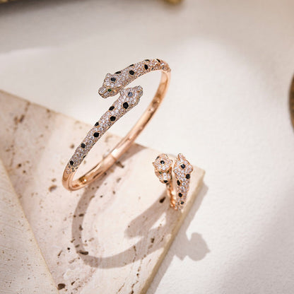 [Blue Tears Jewelry]PANTHERE DOUBLE HEADED FULL DIAMOND  RING