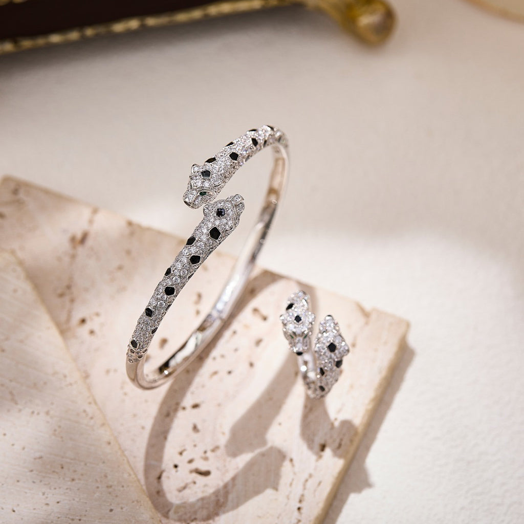 [Blue Tears Jewelry]PANTHERE DOUBLE HEADED FULL DIAMOND  RING