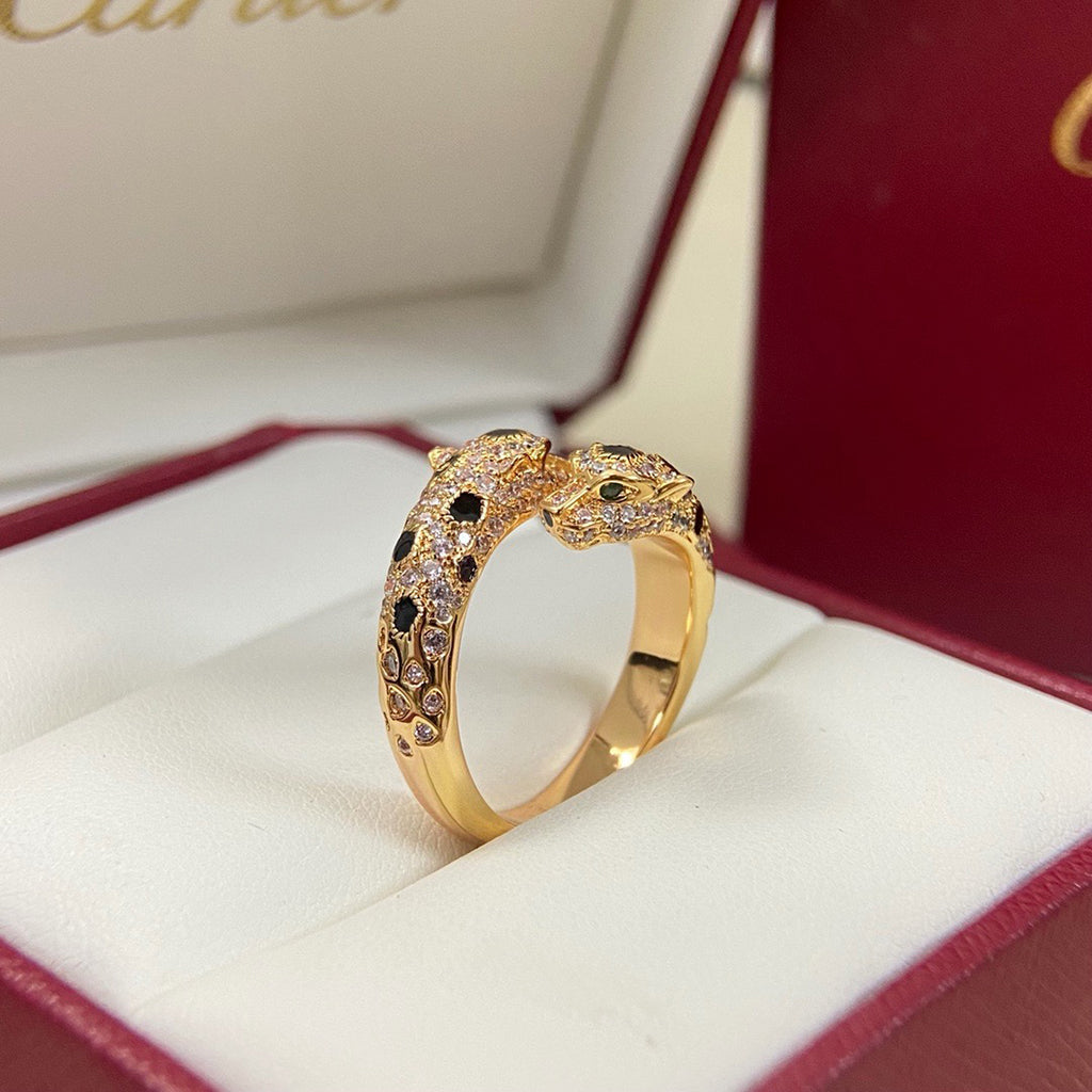 [Blue Tears Jewelry]PANTHERE DOUBLE HEADED FULL DIAMOND  RING