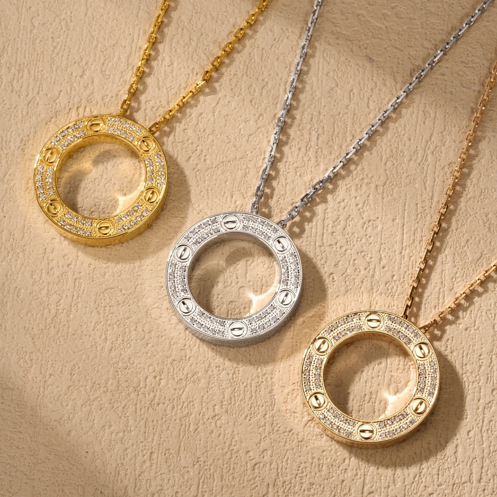 [Blue Tears Jewelry]LOVE NECKLACE 16MM  FULL DIAMOND