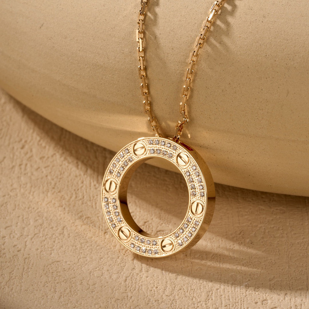 [Blue Tears Jewelry]LOVE NECKLACE 16MM  FULL DIAMOND