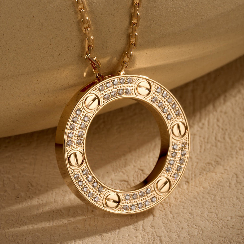 [Blue Tears Jewelry]LOVE NECKLACE 16MM  FULL DIAMOND