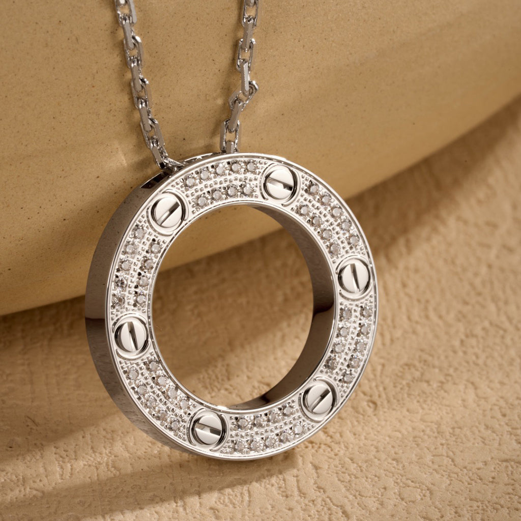 [Blue Tears Jewelry]LOVE NECKLACE 16MM  FULL DIAMOND