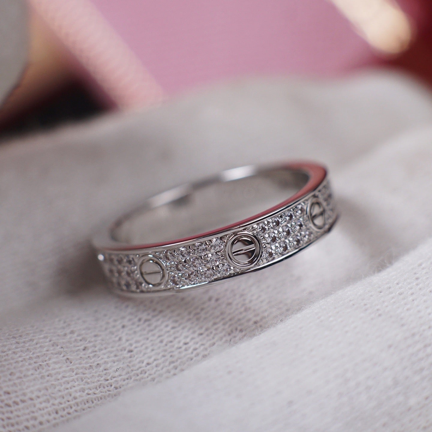 [Blue Tears Jewelry]LOVE RING 4.0MM DIAMOND PAVED