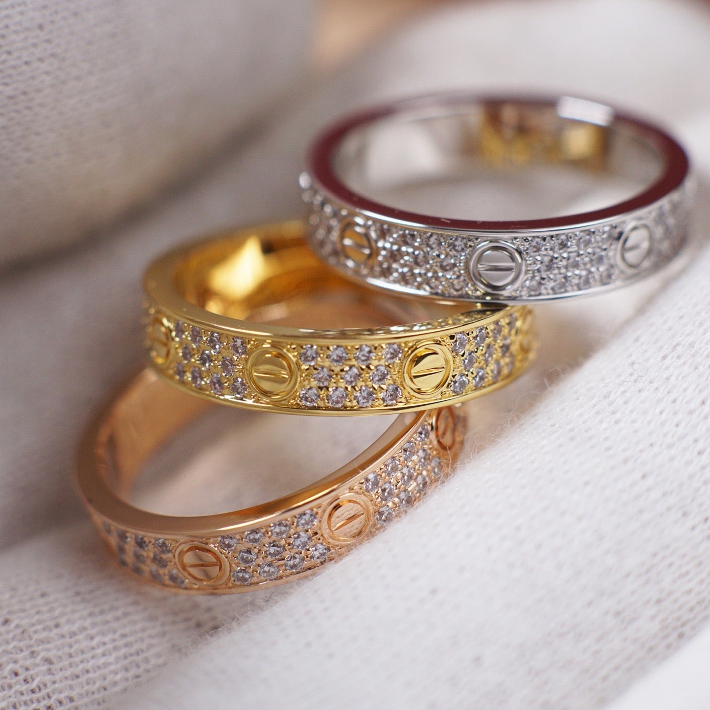 [Blue Tears Jewelry]LOVE RING 4.0MM DIAMOND PAVED