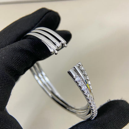 [Blue Tears Jewelry]ETINCELLE HALF-PAVED DIAMOND BRACELET