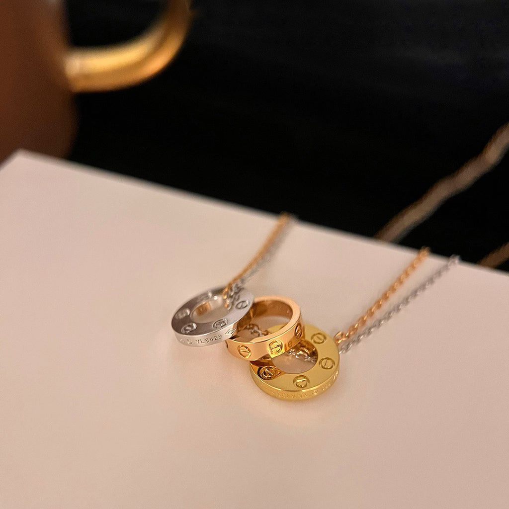 [Blue Tears Jewelry]LOVE 6 DIAMOND PENDANT NECKLACE