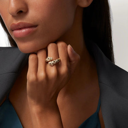[Blue Tears Jewelry]PANTHERE DOUBLE HEADED FULL DIAMOND  RING