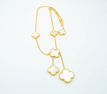 [BLUE TEARS]CLOVER MOTHER OF PEARL NECKLACE 6 MOTIF