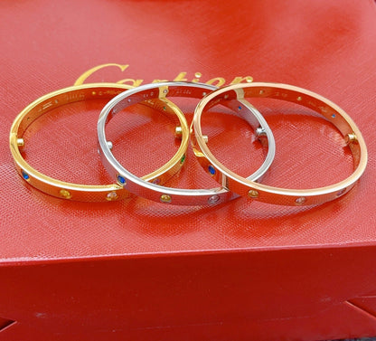 [Blue Tears Jewelry]2026 RAINBOW LOVE BRACELET 6.1MM  10 DIAMONDS