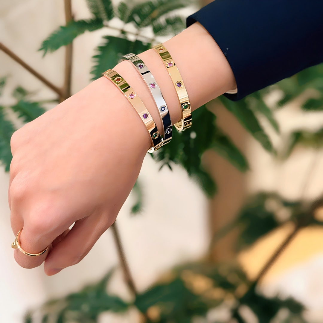[Blue Tears Jewelry]2026 RAINBOW LOVE BRACELET 6.1MM  10 DIAMONDS