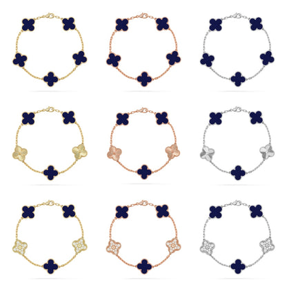 [BLUE TEARS]CLOVER 5 MOTIF LAPIS LAZULI BRACELET COLLECTION
