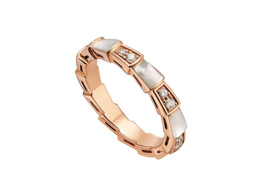 [BLUE TEARS]SERPENTI RING PINK GOLD DIAMOND MOP 3MM