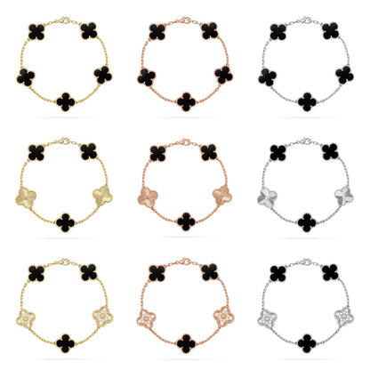 [BLUE TEARS]CLOVER WHITE PEARL MOP 5 MOTIF BRACELET COLLECTION