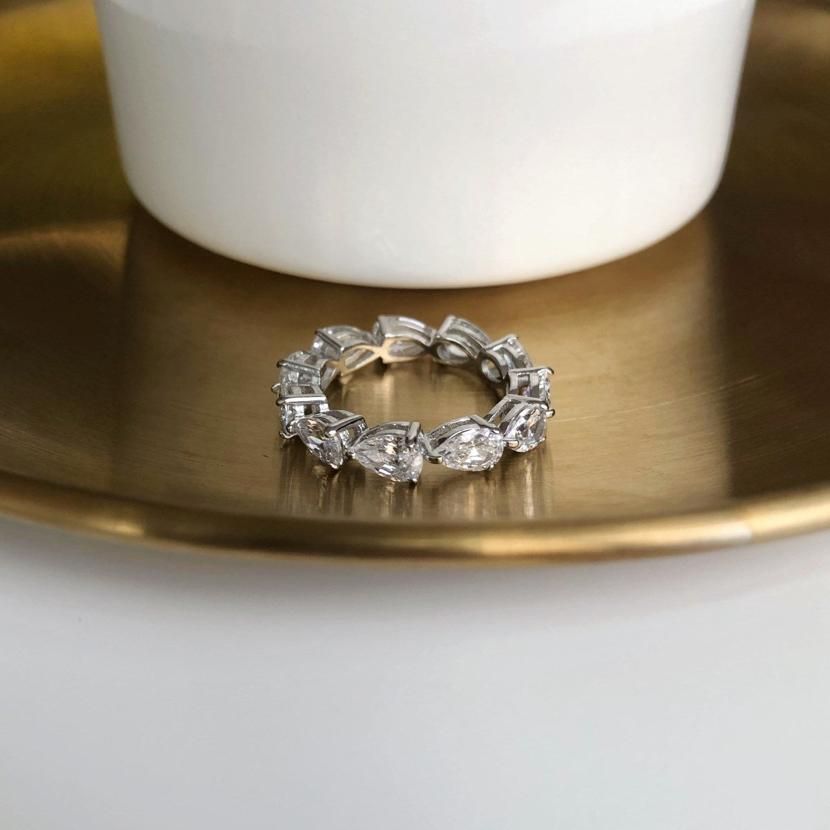 [Nova Jewelry]Exquisite Pear Cut Tennis Ring