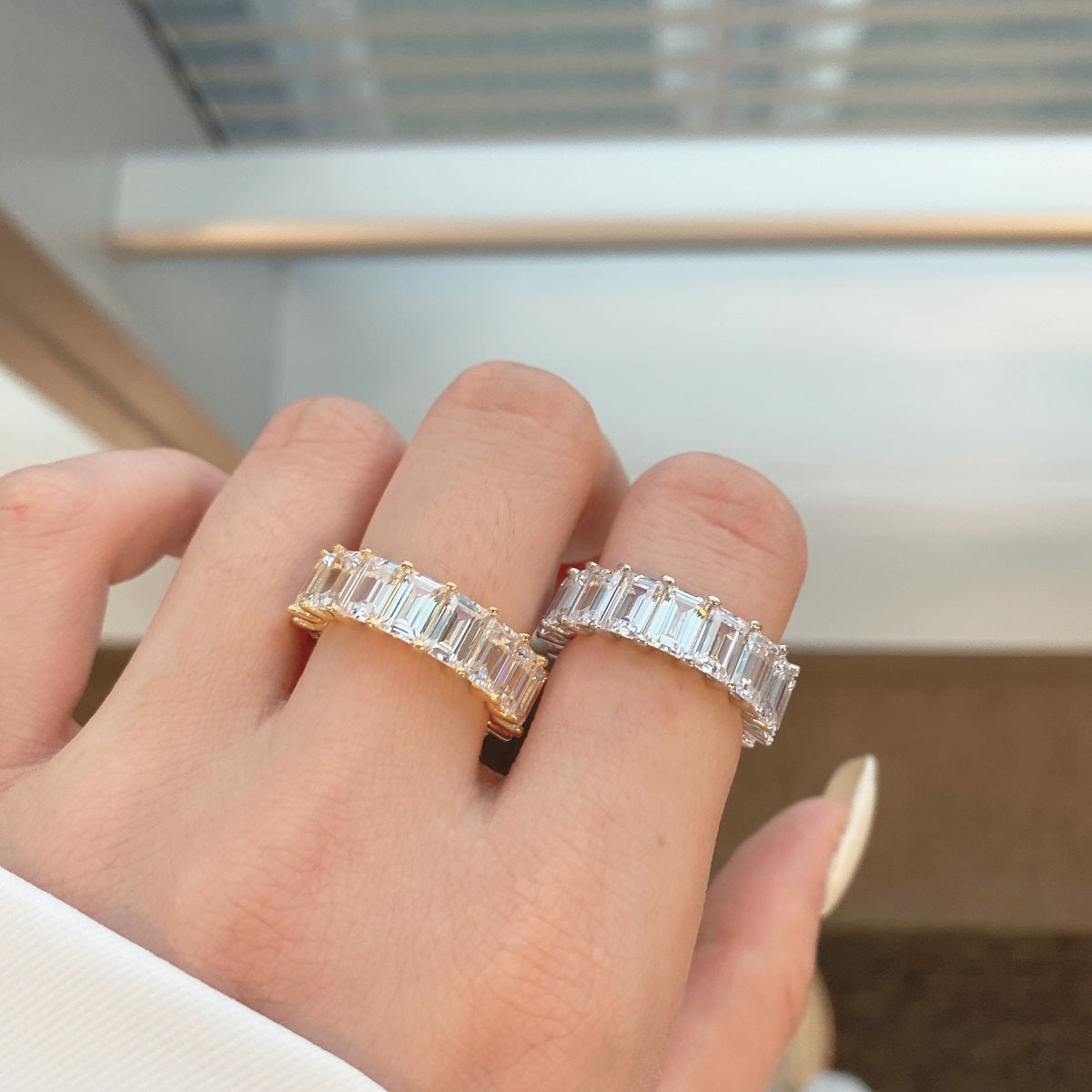 [Nova Jewelry]0.75 Carat Elegant Emerald Cut Tennis Ring