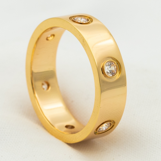 [BLUE TEARS]LOVE RING 5.5MM 6 DIAMONDS PINK GOLD