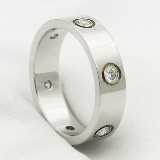 [BLUE TEARS]LOVE RING 5.5MM 6 DIAMONDS SILVER