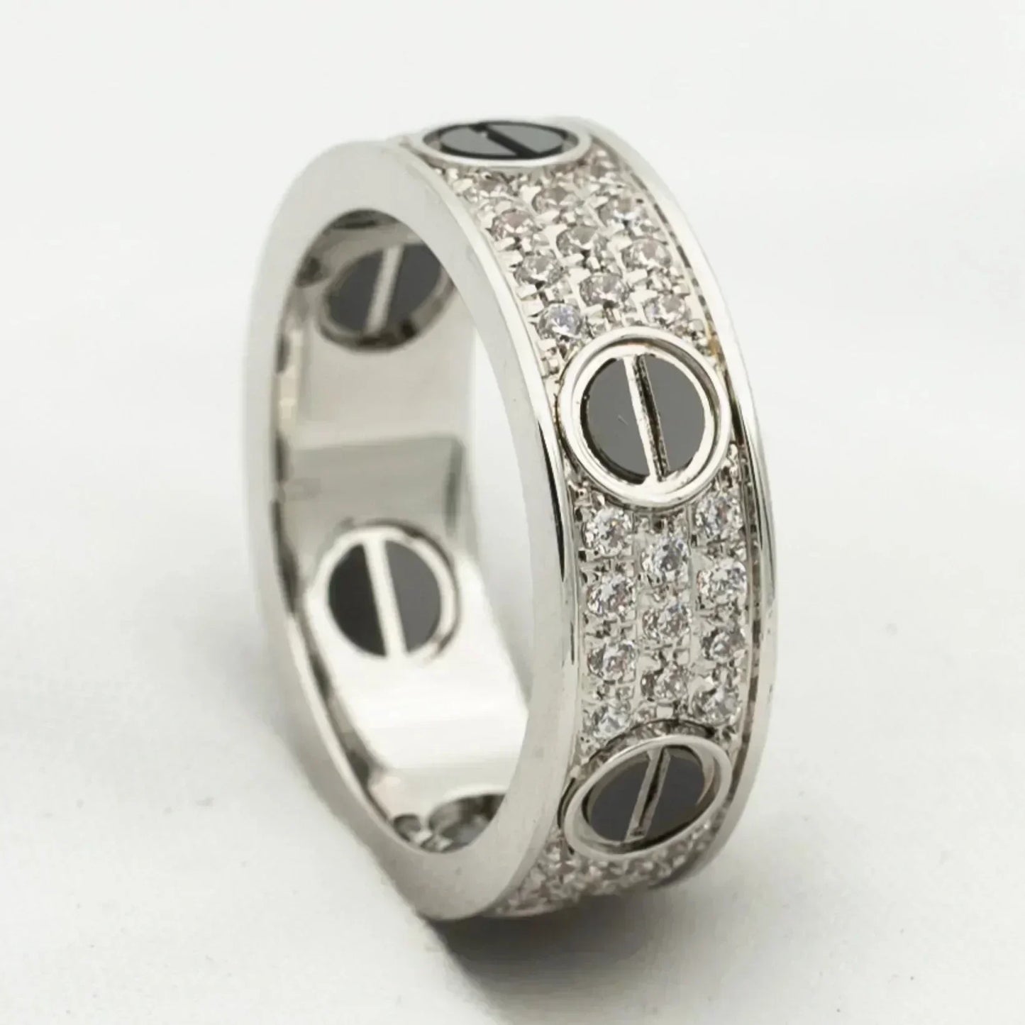 [BLUE TEARS]LOVE RING 5.5MM DIAMONDS PAVED CERAMIC