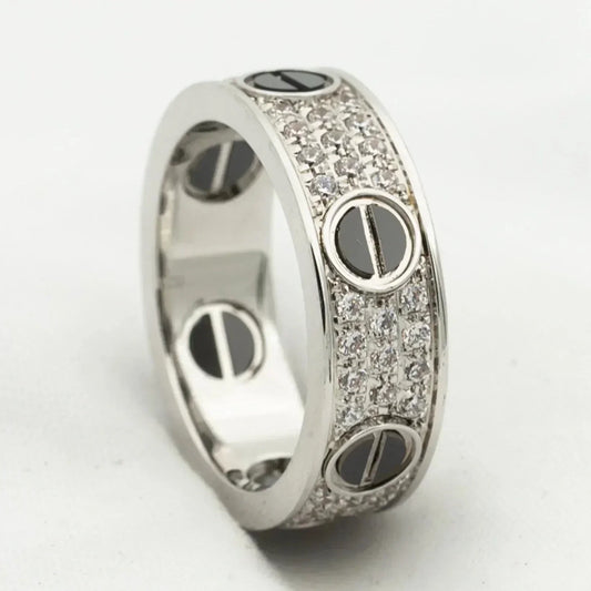 [BLUE TEARS]LOVE RING 5.5MM DIAMONDS PAVED CERAMIC