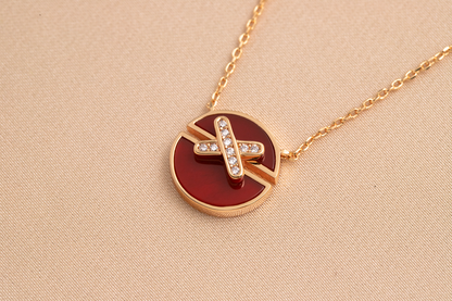 [BLUE TEARS]JEUX DE PINK GOLD DIAMOND NECKLACE
