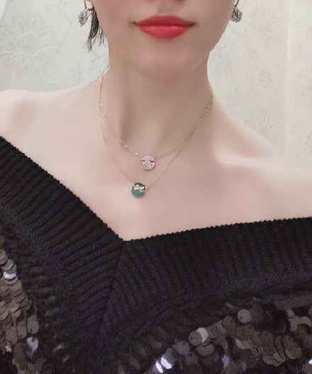 [BLUE TEARS]JEUX DE PINK GOLD DIAMOND NECKLACE