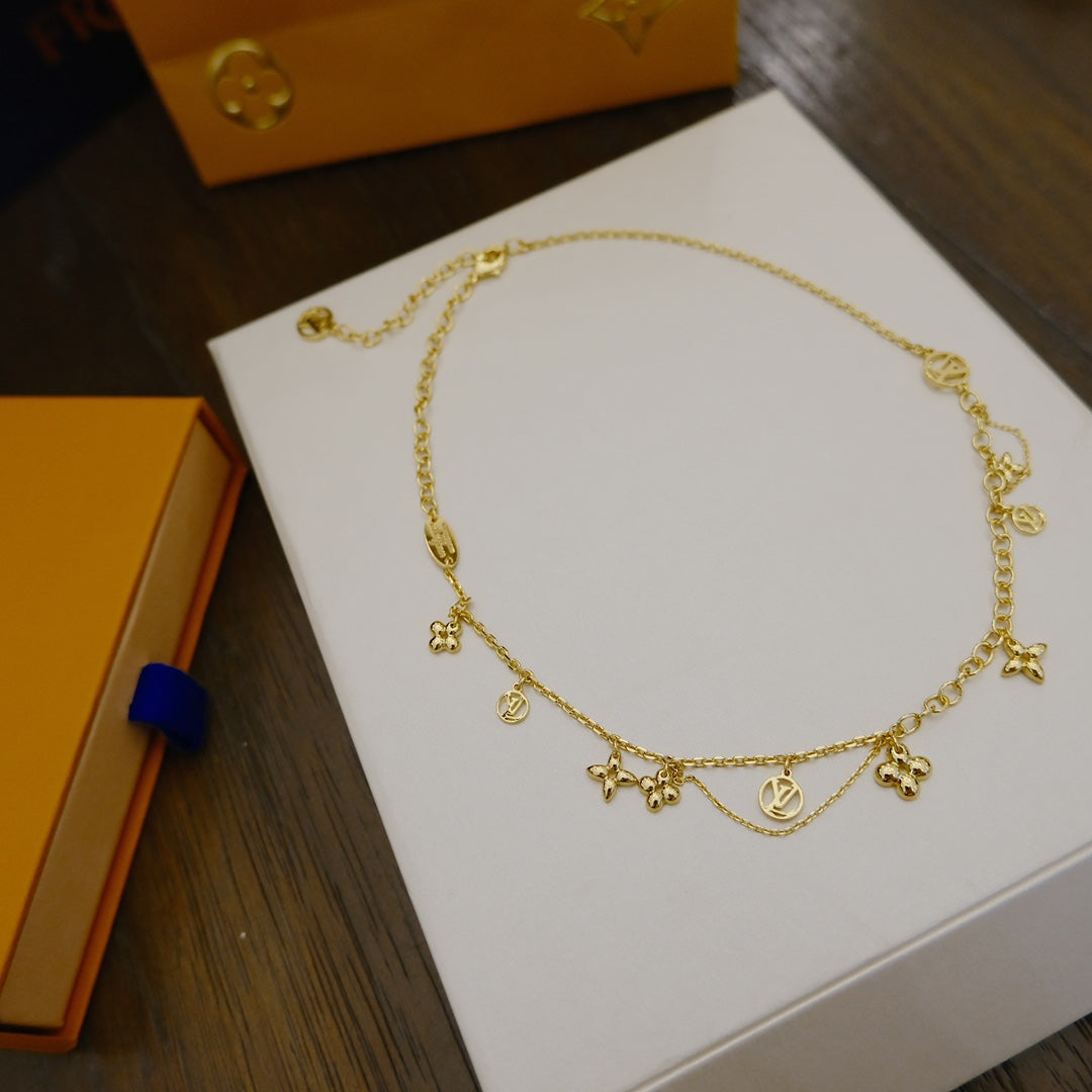 [BLUE TEARS]BLOOMING SUPPLE NECKLACE BRASS