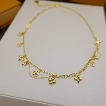 [BLUE TEARS]BLOOMING SUPPLE NECKLACE BRASS
