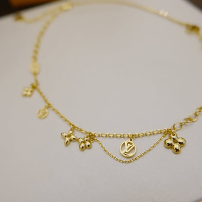 [BLUE TEARS]BLOOMING SUPPLE NECKLACE BRASS