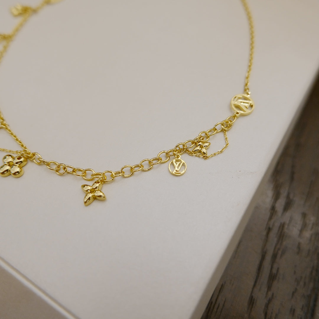 [BLUE TEARS]BLOOMING SUPPLE NECKLACE BRASS