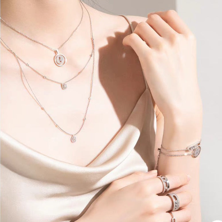 [Blue Tears Jewelry]LUCKY MOVER PM PAVED NECKLACE