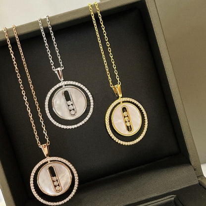 [Blue Tears Jewelry]LUCKY MOVE MM NACRE BLANCHE DIAMOND NECKLACE