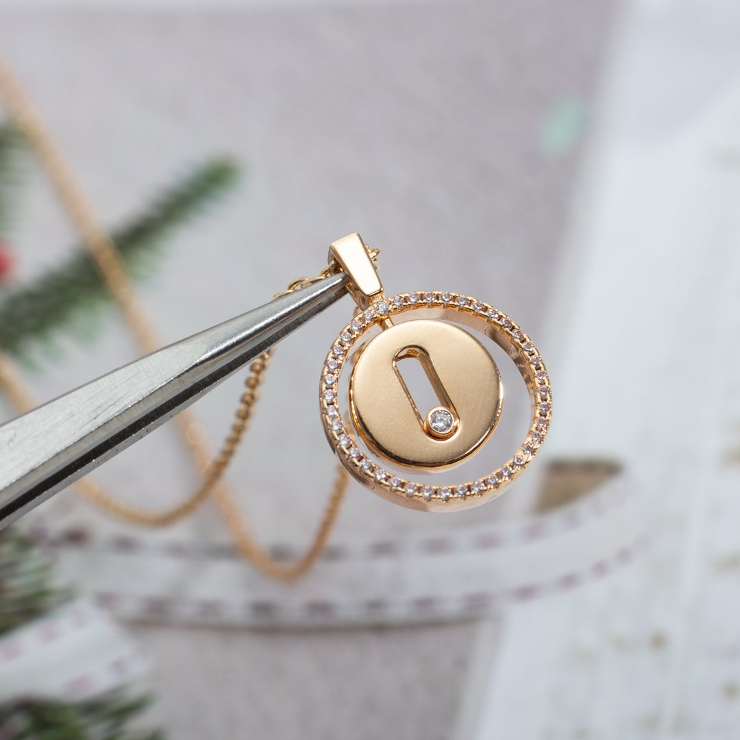 [Blue Tears Jewelry]LUCKY MOVE PM NECKLACE PINK GOLD DIAMOND