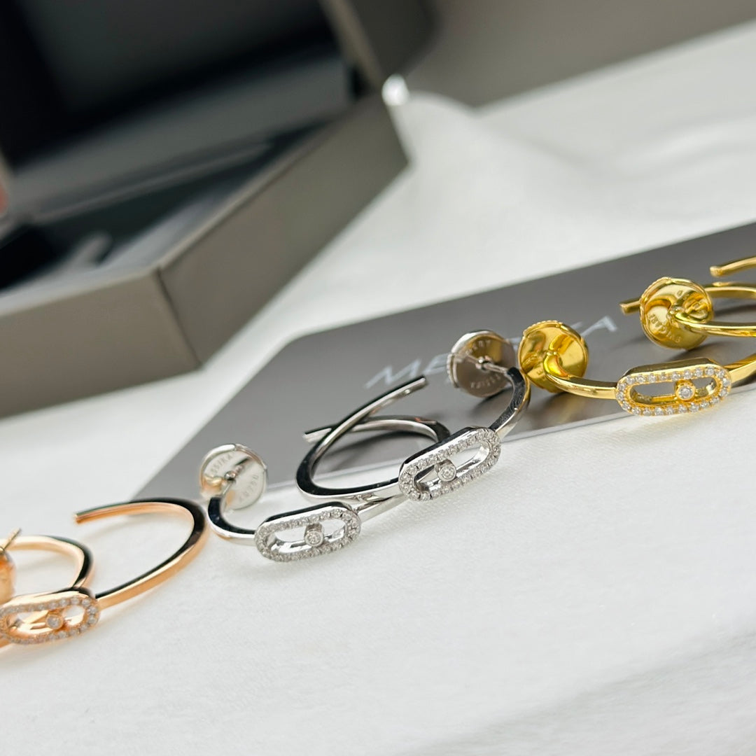 [Blue Tears Jewelry]CREOLES MOVE UNO PM DIAMOND EARRINGS