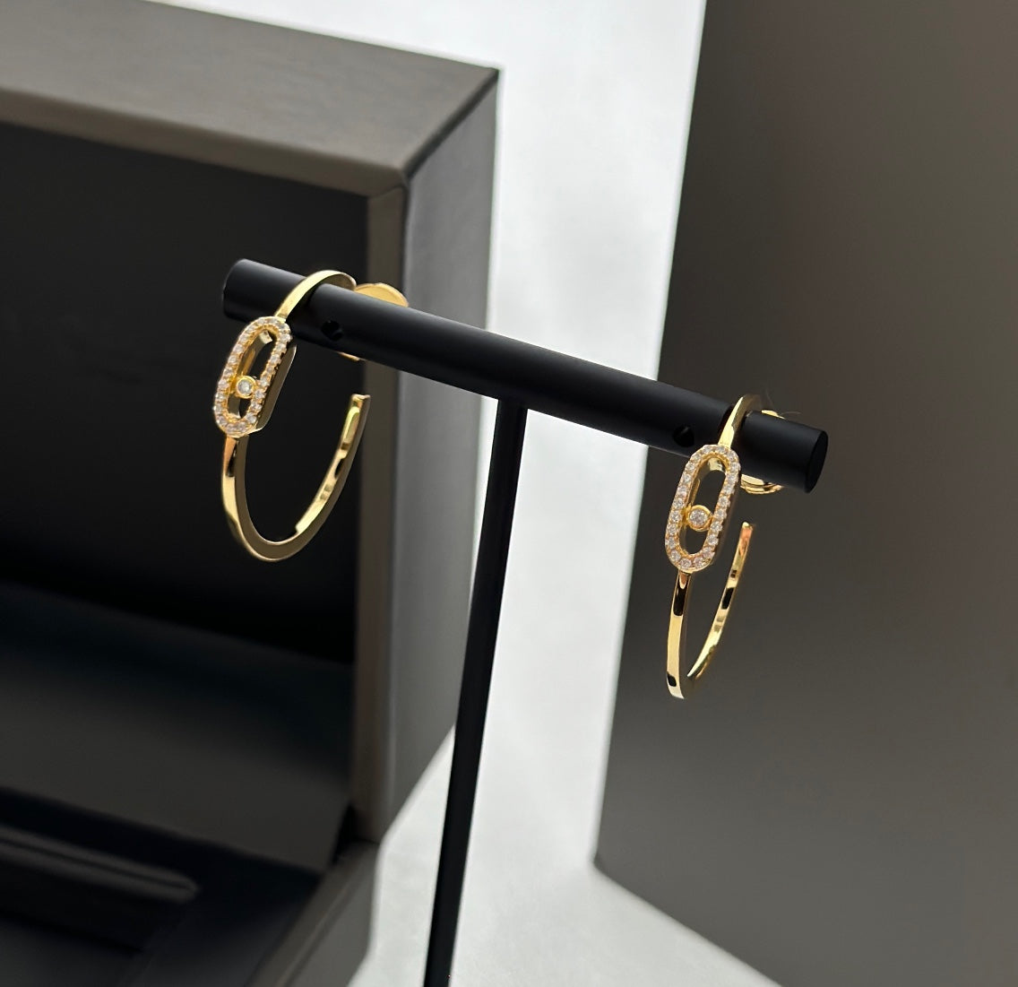 [Blue Tears Jewelry]CREOLES MOVE UNO PM DIAMOND EARRINGS
