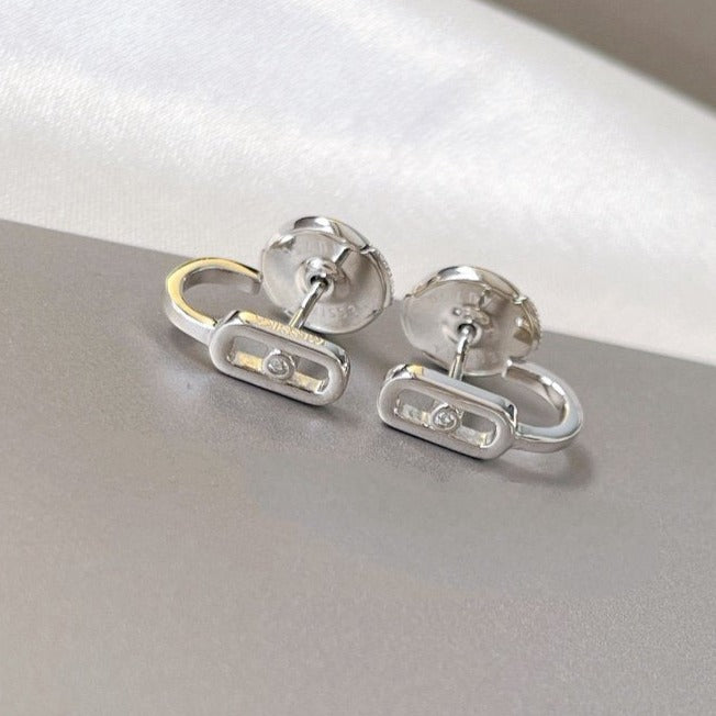 [Blue Tears Jewelry]CREOLES MOVE UNO MINI 1 DIAMOND EARRINGS