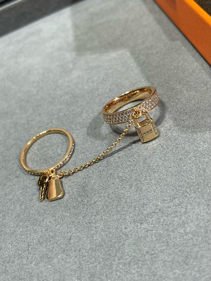[BLUE TEARS]HM KELLY CLOCHETTE DOUBLE RING IN  WITH DIAMONDS
