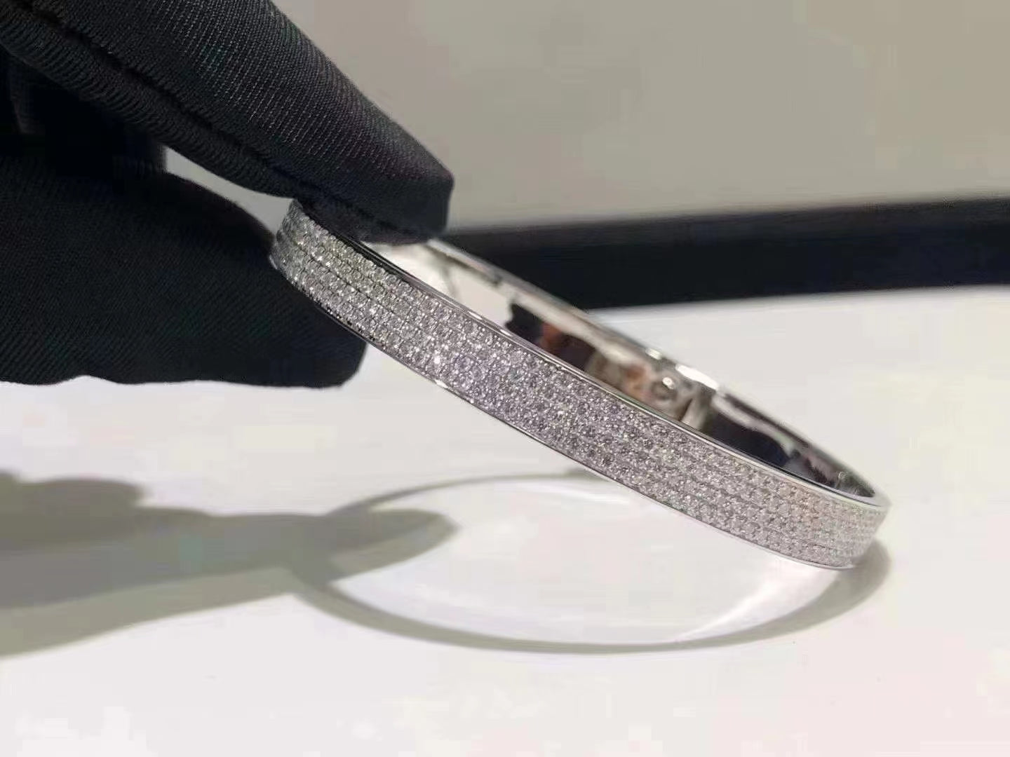 [BLUE TEARS]HM KELLY BRACELET IN SILVER AND FULL PAVE DIAMOND